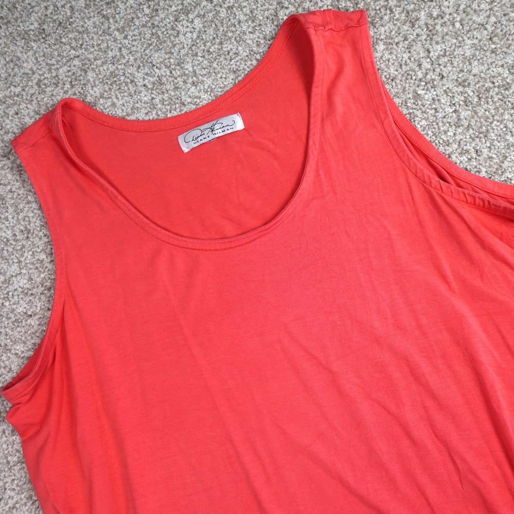 Diane Gilman DG2 Coral‎ Lace Floral Applique Tank Top Plus Size 1X